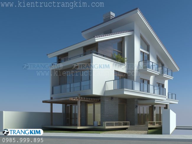 Phối cảnh thiết kế biệt thự 3 tầng hiện đại 1