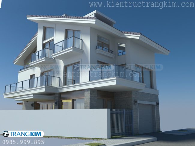 Phối cảnh thiết kế biệt thự 3 tầng hiện đại 3