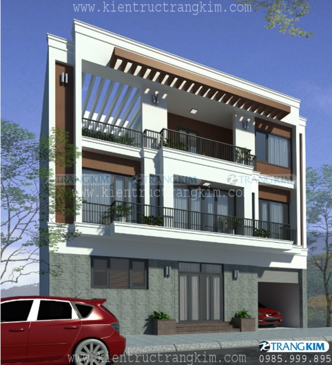 Phối cảnh thiết kế biệt thự trên đất hình thang 2