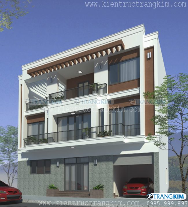 Phối cảnh thiết kế biệt thự trên đất hình thang 3