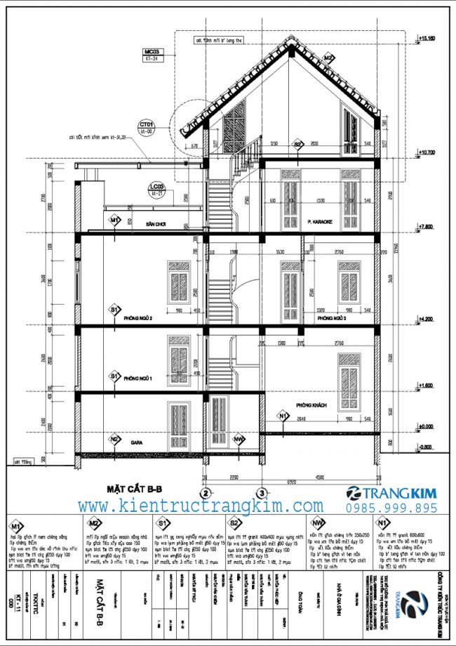 Mặt đứng, mặt cắt thiết kế biệt thự hiện đại 3 tầng mái thái 5 Mặt đứng, mặt cắt thiết kế biệt thự hiện đại 3 tầng mái thái 5