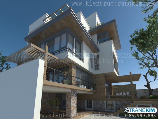 Mẫu 1: Thiết kế kiến trúc biệt thự hiện đại 4 tầng 4 Mẫu 1: Thiết kế kiến trúc biệt thự hiện đại 4 tầng 4