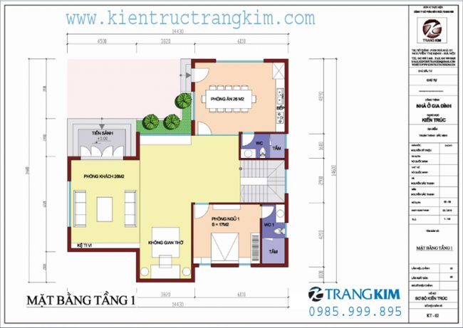 Mặt bằng thiết kế tầng 1 1