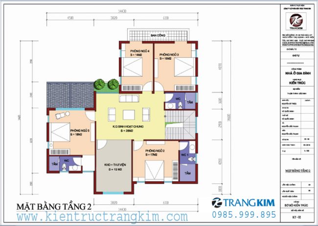 Mặt bằng thiết kế tầng 2 1