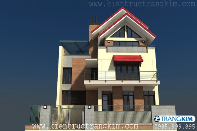 Phối cảnh thiết kế biệt thự hiện đại 3 tầng mái thái 2 Phối cảnh thiết kế biệt thự hiện đại 3 tầng mái thái 2