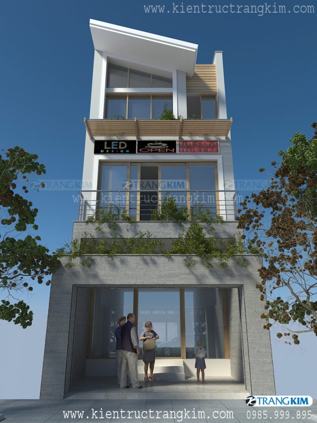 Mẫu thiết kế nhà ống 3 tầng trên đất méo 1