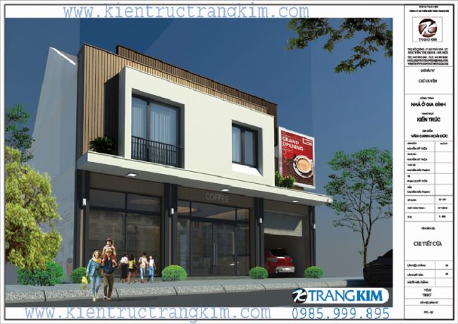 Thiết kế nhà ở kết hợp quán cà phê - Trangkim