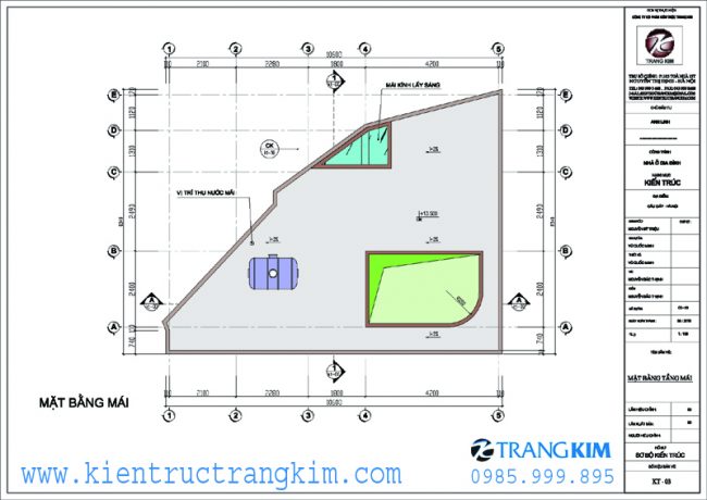 Mặt bằng mái 1 Mặt bằng mái 1
