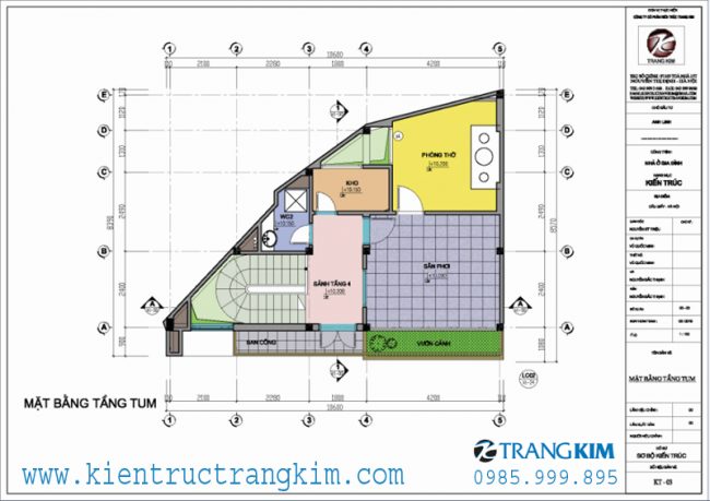Mặt bằng tầng tum 1 Mặt bằng tầng tum 1