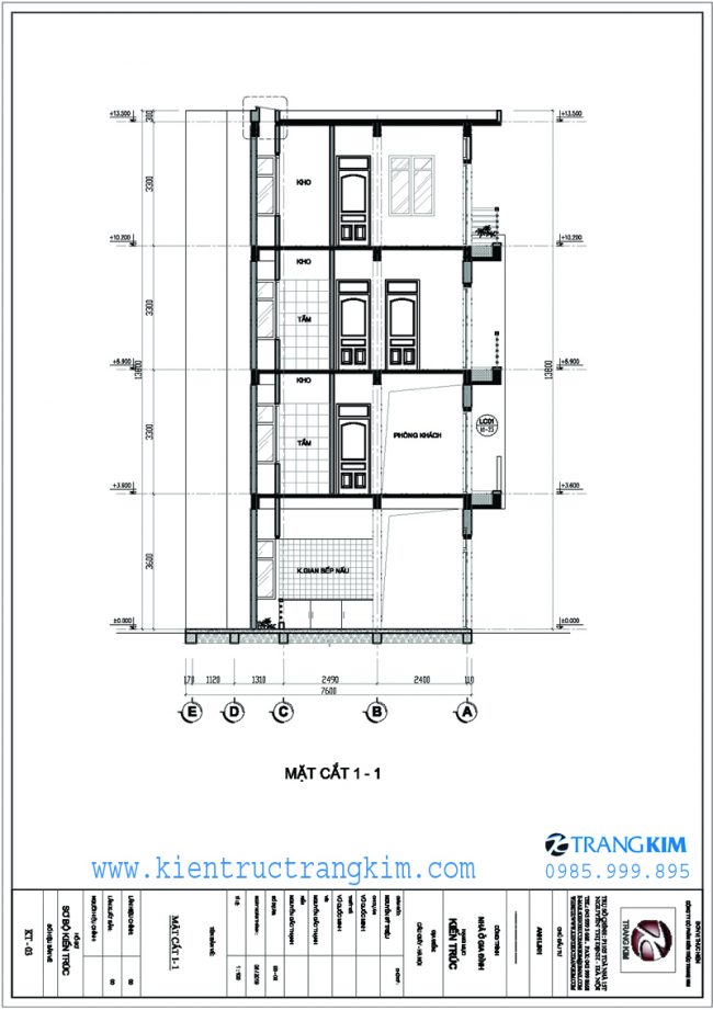 Mặt đứng, mặt cắt thiết kế nhà hình tam giác hiện đại 2 Mặt đứng, mặt cắt thiết kế nhà hình tam giác hiện đại 2