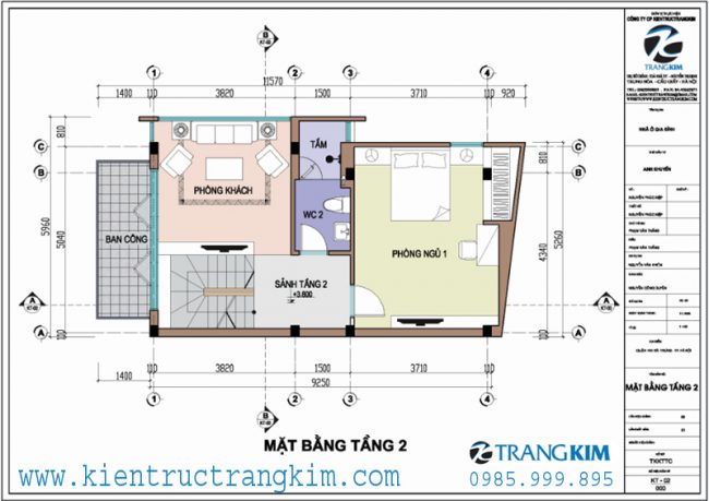 Mặt bằng tầng 2 1