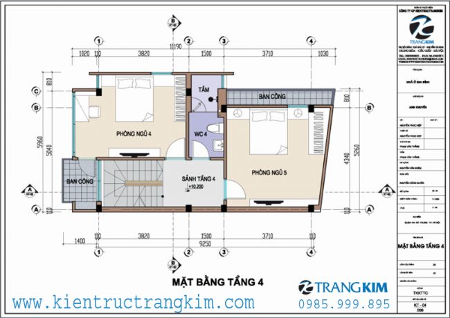 Mặt bằng tầng 3,4 2