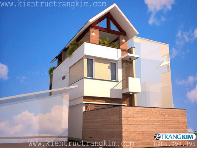 Phối cảnh thiết kế nhà ống 3 tầng mái thái hiện đại 5