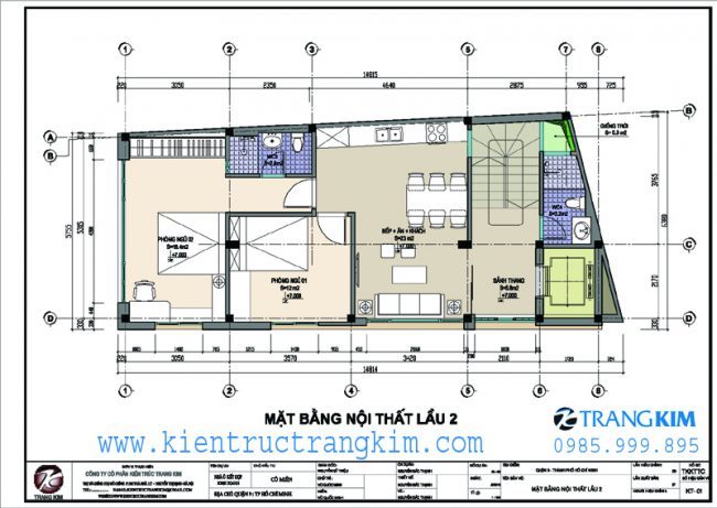 Mặt bằng lầu 1 2
