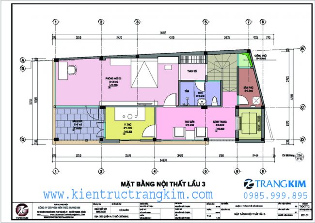 Mặt bằng lầu 1 3