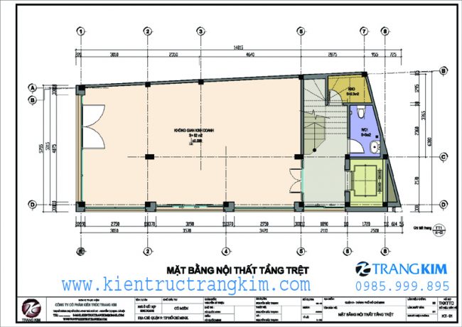 Mặt bằng tầng trệt 1