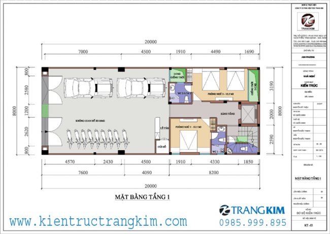 Tư vấn thiết kế nhà nghỉ 5 tầng diện tích 8x20m - Trangkim