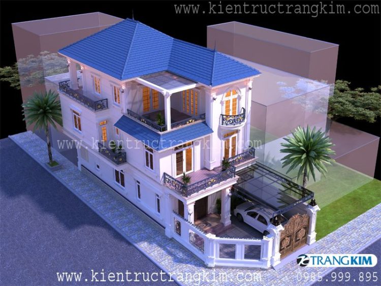 Hình ảnh phối cảnh thiết kế biệt thự 3 tầng tân cổ điển 3 thiết kế biệt thự tân cổ điển