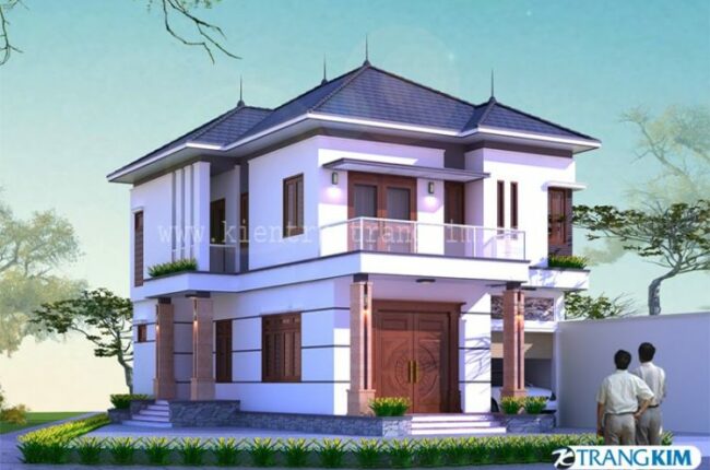 thiết kế kiến trúc biệt thự 2 tầng hiện đại