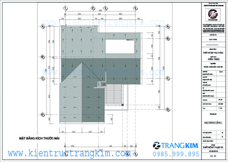 Mặt bằng mái 1 Mặt bằng mái 1