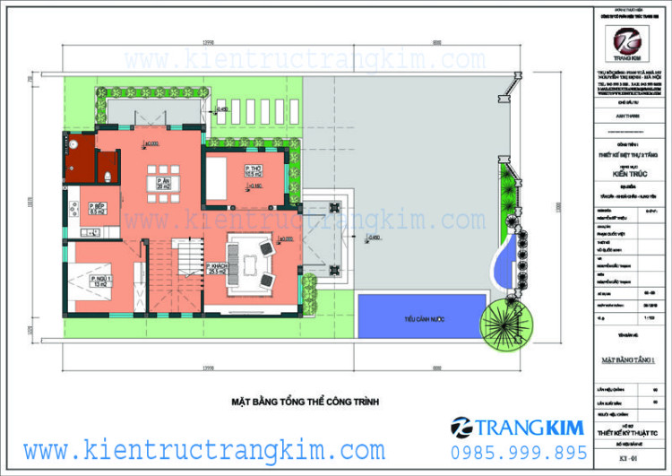 Mặt băng thiết kế biệt thự 2 tầng mái thái hiện đại 1 Mặt băng thiết kế biệt thự 2 tầng mái thái hiện đại 1