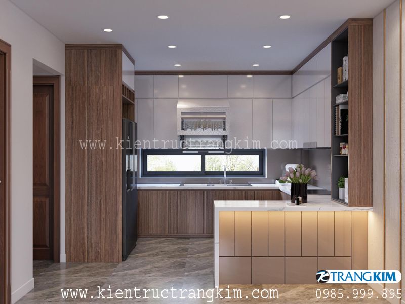 Hình ảnh nội thất nhà ống mặt tiền 5 m có tầng bán hầm 3