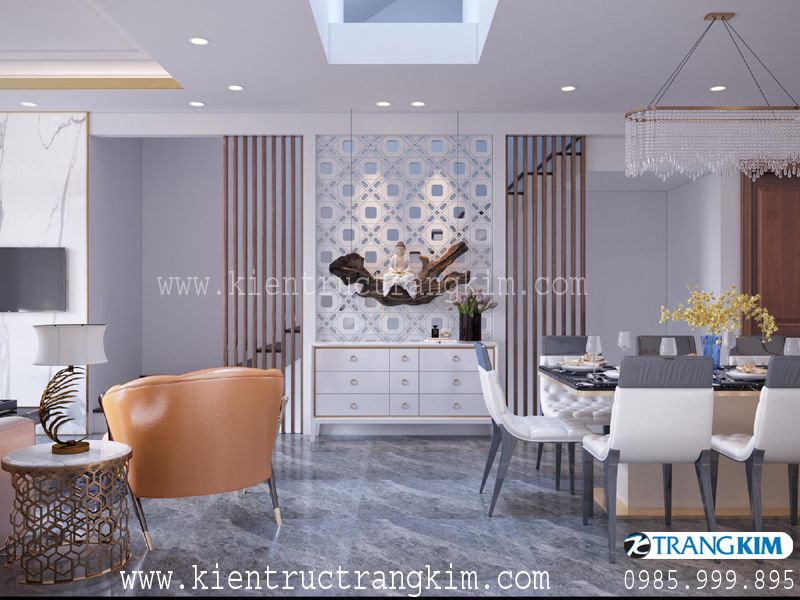 Hình ảnh nội thất nhà ống mặt tiền 5 m có tầng bán hầm 5