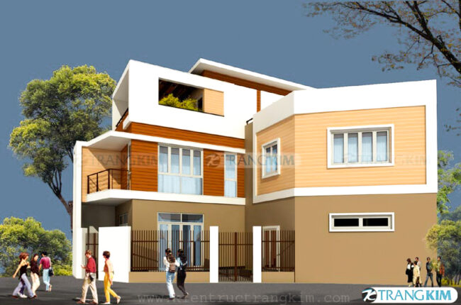 Mẫu mặt tiền biệt thự hiện đại