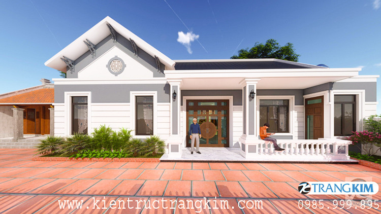 Phối cảnh thiết kế của công trình biệt thự nhà vườn 1 tầng 2 biệt thự 1 tầng tại bắc ninh
