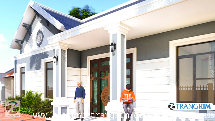 Phối cảnh thiết kế của công trình biệt thự nhà vườn 1 tầng 5 biệt thự 1 tầng tại bắc ninh