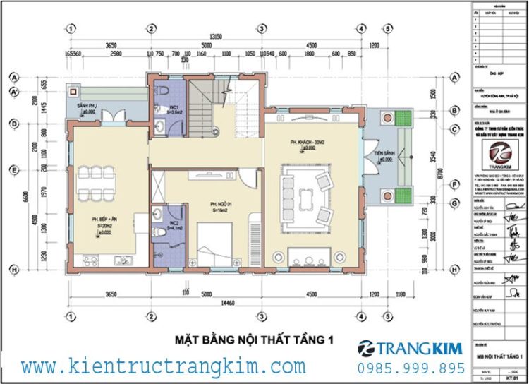 Mặt bằng tầng 1 1 Biệt thự tân cổ điển 2 tầngBiệt thự tân cổ điển 2 tầng