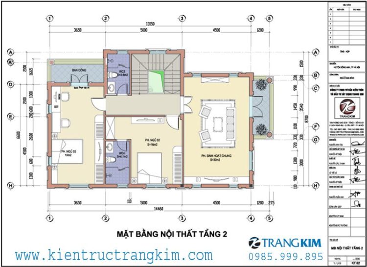 Mặt bằng tầng 2 1 Biệt thự tân cổ điển 2 tầngBiệt thự tân cổ điển 2 tầng