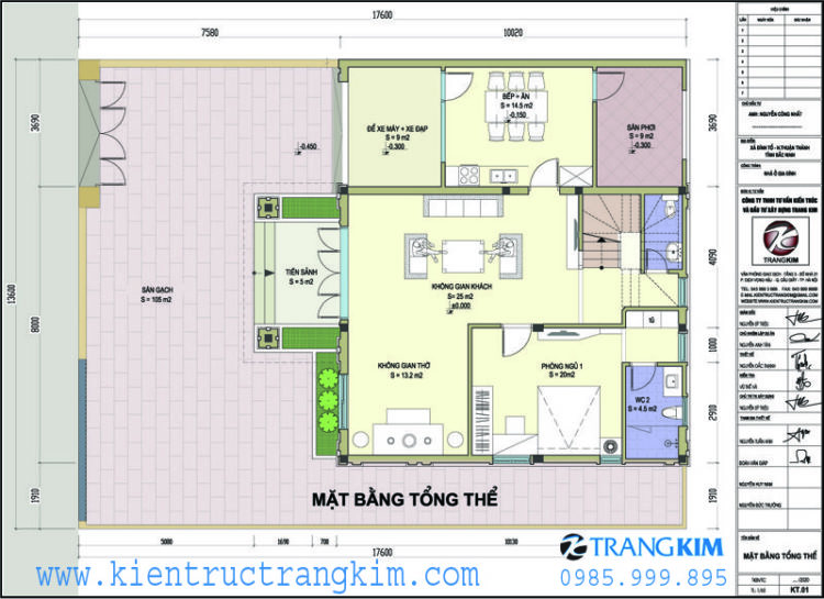 Mặt bằng tổng thể căn biệt thự 1 Mặt bằng tổng thể căn biệt thự 1