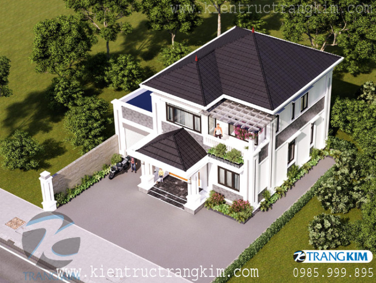 Hình ảnh phối cảnh căn biệt thự 2 tầng hiện đại tại Bắc Ninh 2 biệt thự 2 tầng