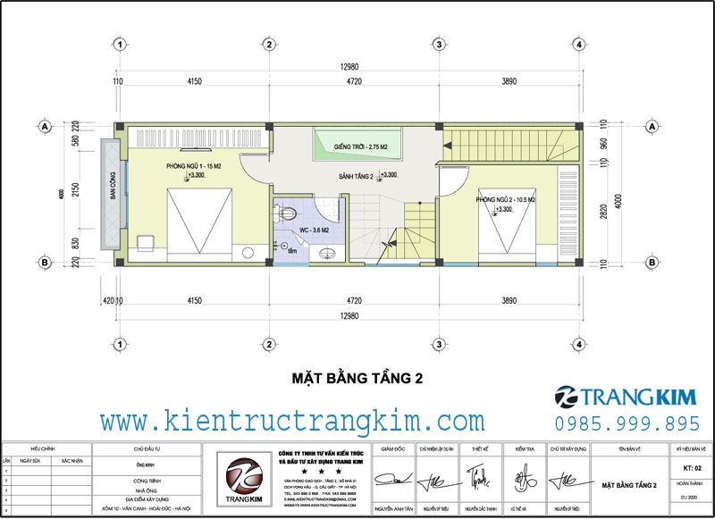 Mặt bằng tầng 2 1