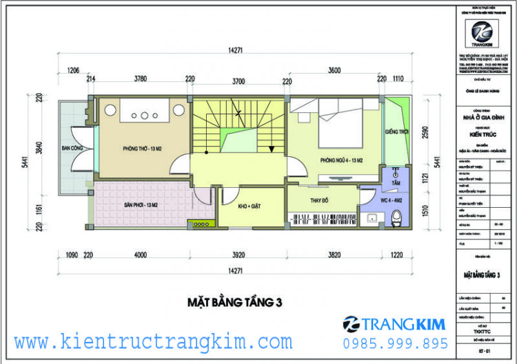 Mặt bằng tầng 3 1