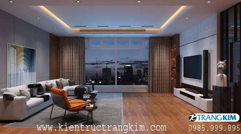 Thiết kế nội thất căn hộ tầng 6 hiện đại - Trangkim