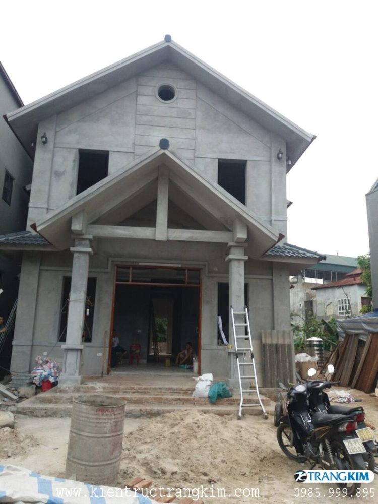 Một số hình ảnh thực tế công trình 1 Biệt thự 2 tầng mái thái hiện đại
