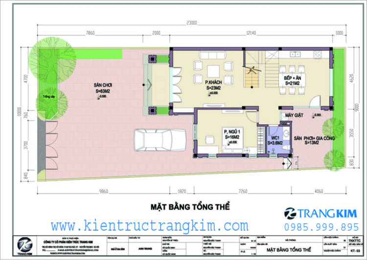 Biệt thự 2 tầng 3 phòng ngủ hiện đại