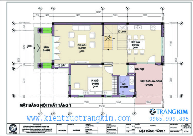 Biệt thự 2 tầng 3 phòng ngủ hiện đại