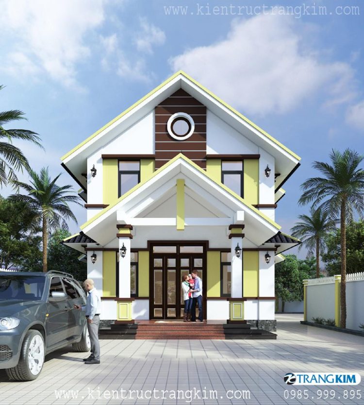 Hình ảnh phối cảnh thiết kế của nhà biệt thự 2 tầng mái thái tại Sóc Sơn 3 Biệt thự 2 tầng mái thái hiện đại