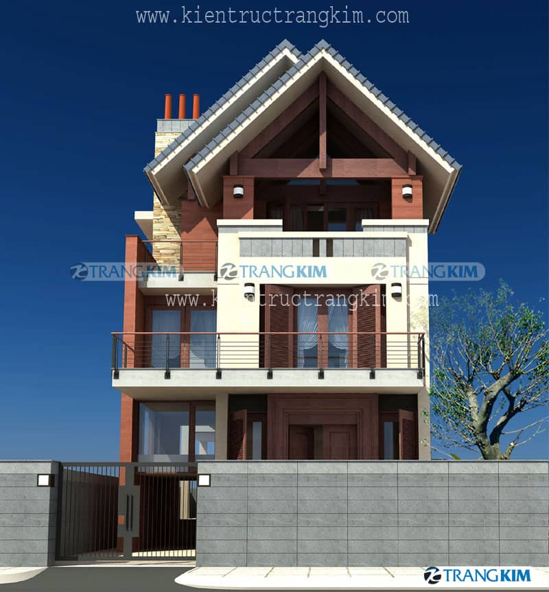 Tư vấn thiết kế biệt thự trên đất vuông 12x12m2 1 Ống khói nhà biệt thự đẹp