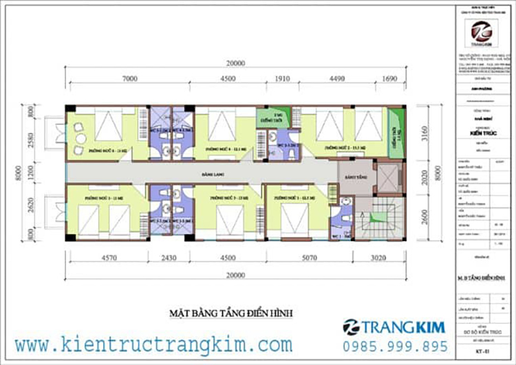 Nhà nghỉ 5 tầng 1 tum tân cổ điển