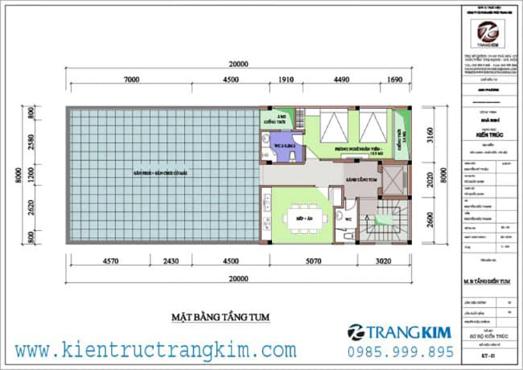 Nhà nghỉ 5 tầng 1 tum tân cổ điển