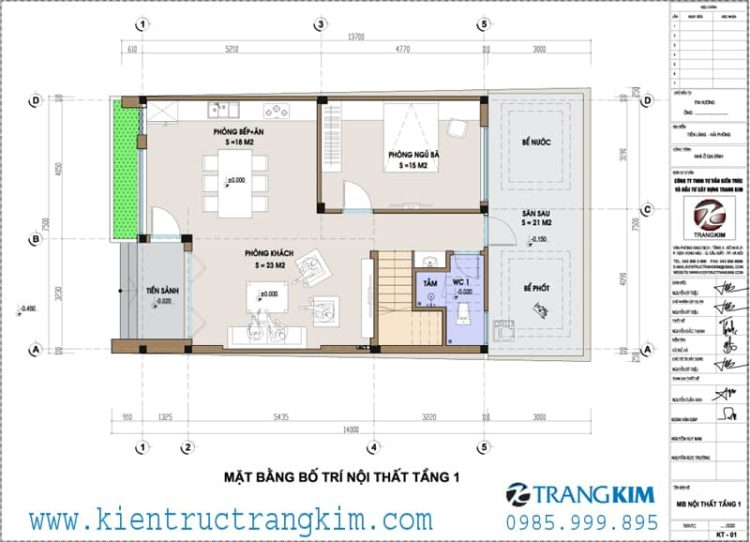 Mặt bằng thiết kế biệt thự tầng 1 1 Biệt thự 3 tầng thiết kế hiện đại 3 phòng ngủ