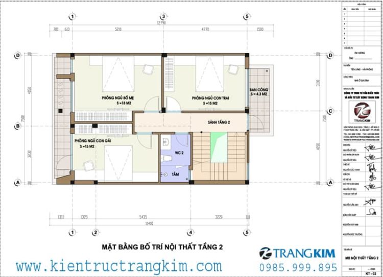 Mặt bằng thiết kế biệt thự tầng 2 1 Biệt thự 3 tầng thiết kế hiện đại 3 phòng ngủ