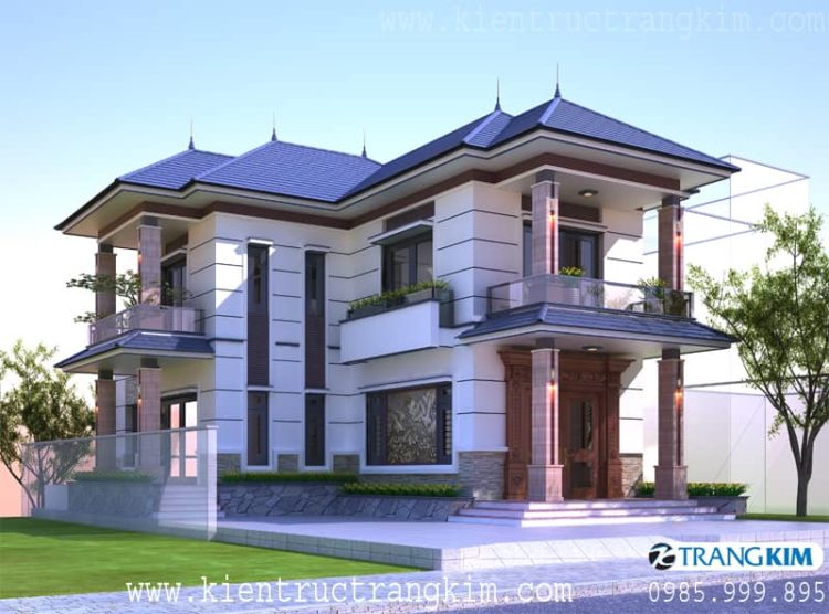 Hình ảnh phối cảnh biệt thự 2 tầng 3 phòng ngủ tại Hưng Yên 1 Biệt thự 2 tầng 3 phòng ngủ Hưng Yên