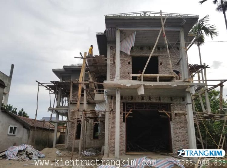 Những hình ảnh thực tế thi công công trình 2 Biệt thự 2 tầng 3 phòng ngủ Hưng Yên