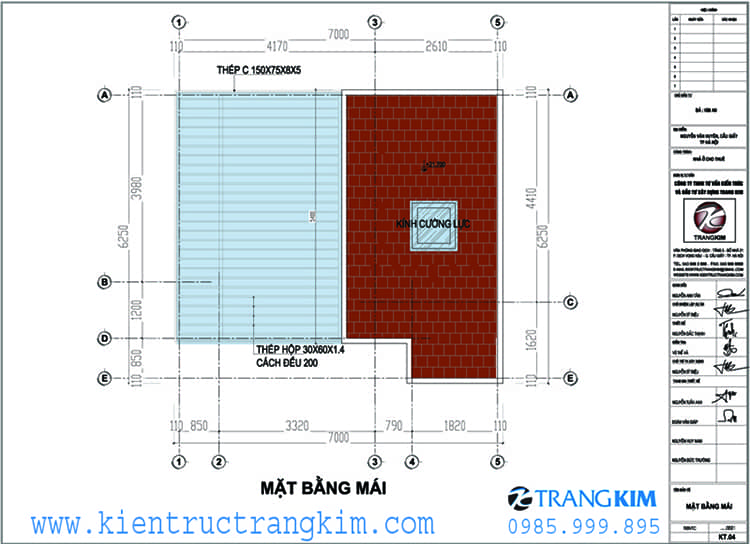 mặt bằng kiến trúc tầng mai nhà cho thuê 40m2