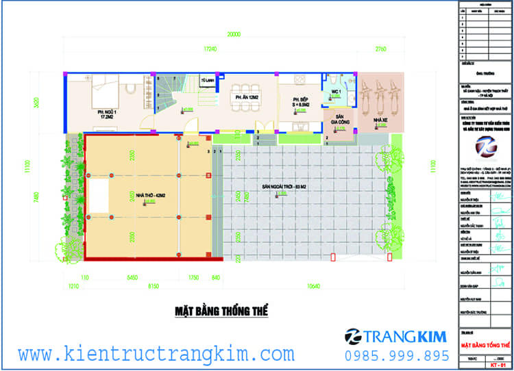 Nhà ống 2 mặt tiền hiện đại kết hợp nhà thờ